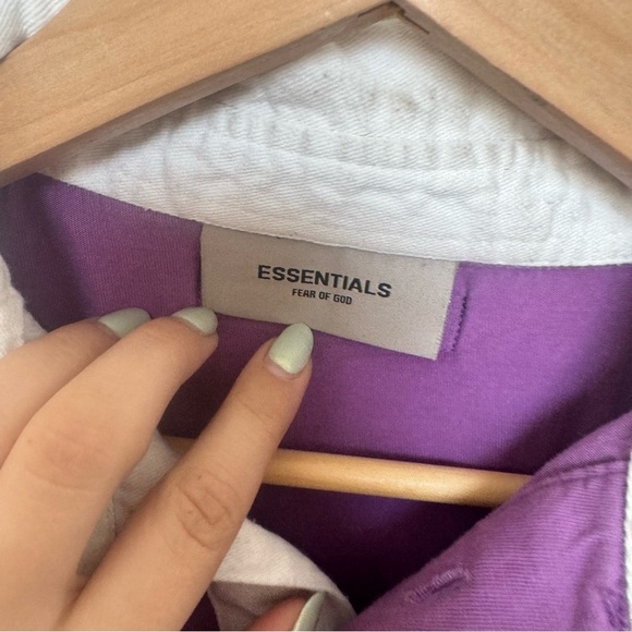 Fear of God ESSENTIALS Rugby Shirt – Purple Long Sleeve XL - Picture 6 of 11